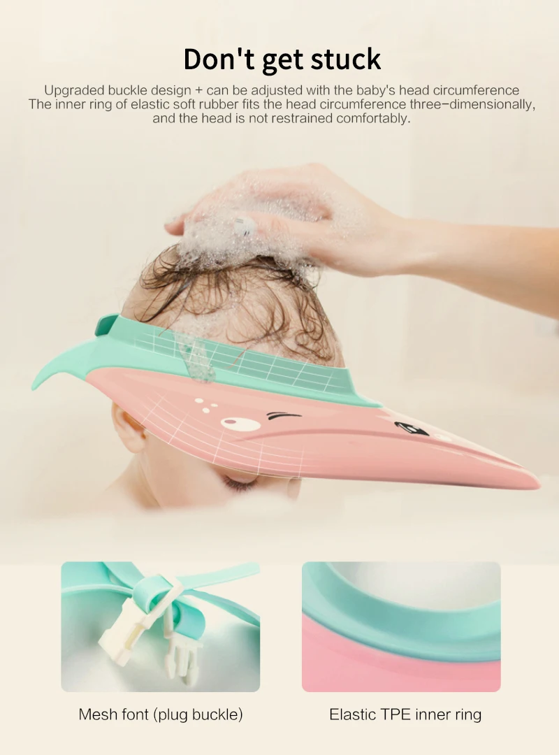 

Adjustable Children Waterproof Cap Safe Baby Shower Cap Kids Bath Visor Hat Eyes Ears Hair Baby Shampoo Cap