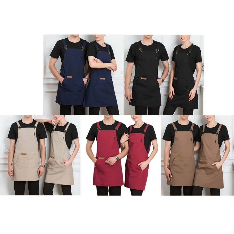 

Work Apron with Pockets for Men Women Chef Waiters Artists Adjustable Aprons