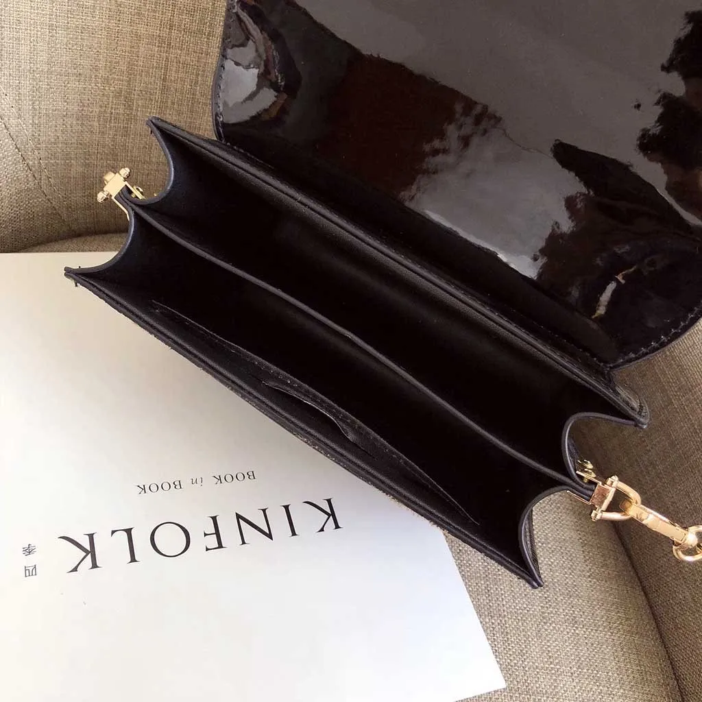 2019 women's leopard handbags PU leather shoulder bags solid black and burgundy Crossbody Bags For Women lady chain Bag#35 | Багаж и