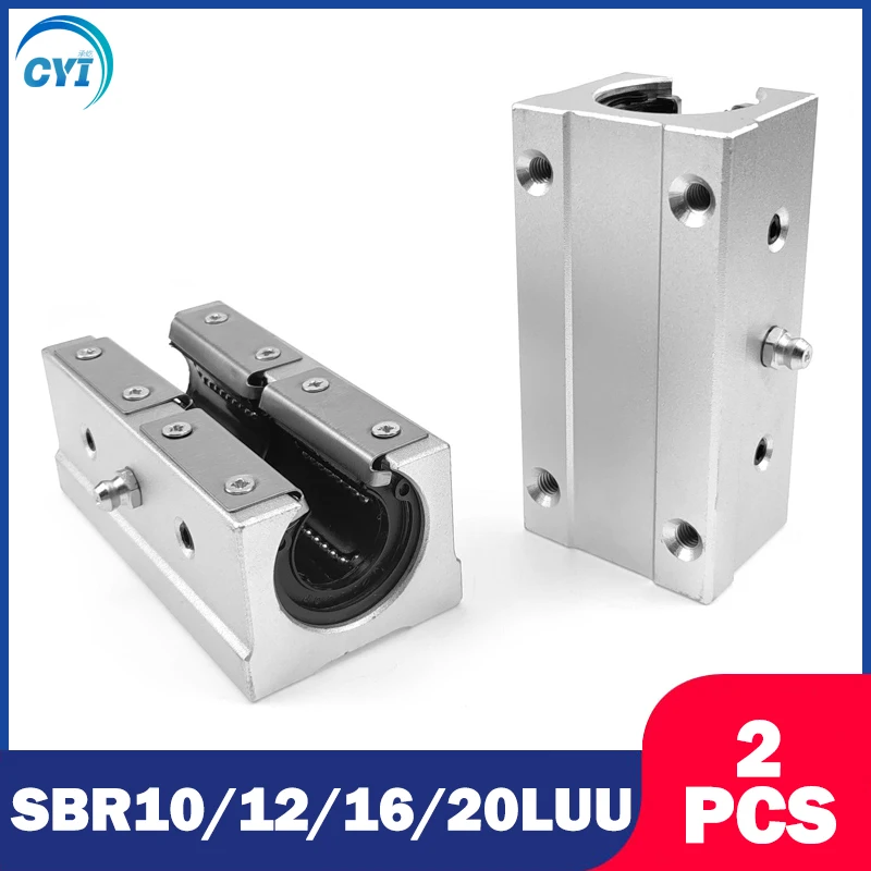 2 шт./лот SBR10LUU SBR12LUU SBR16LUU SBR20LUU линейный Шарикоподшипниковый блок открытого типа