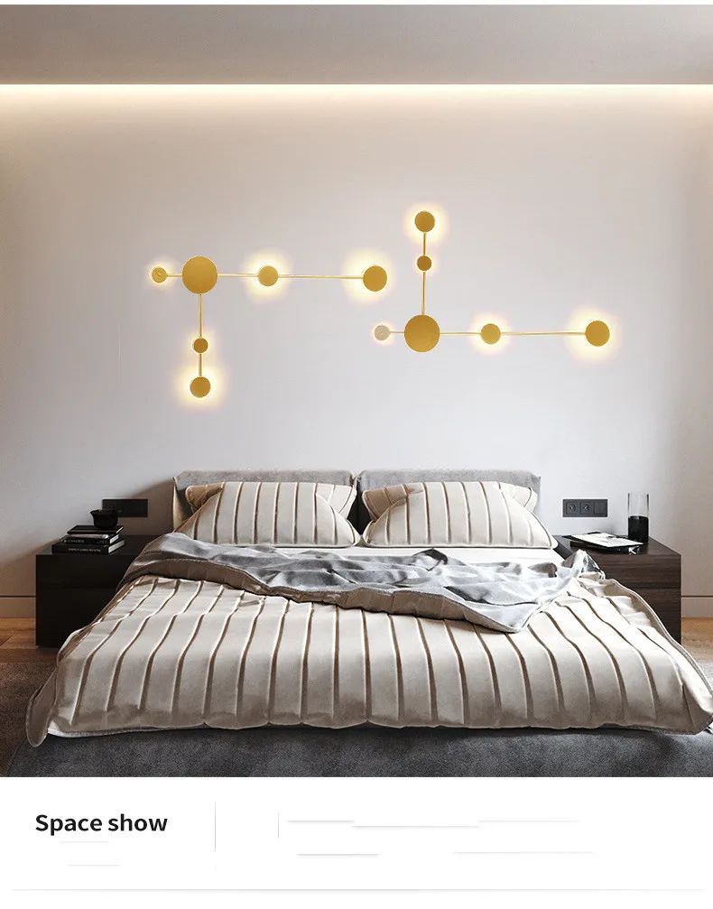 

Nordic Postmodern Minimalist Wall lamp Living room Background wall Big Dipper creative Bedroom bedside corridor hotel Wall lamp