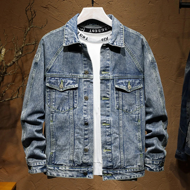 Мужская куртка и пальто Джинсовая трендовая джинсовая уличная хип-хоп модная