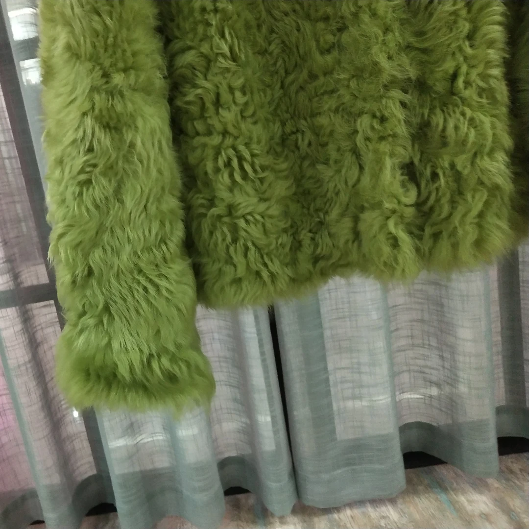 

2021 invierno abrigos mujer Fashion luxury Full Pelt Tuscan wool fur coat winter women genuine leather jacket turn-down collar