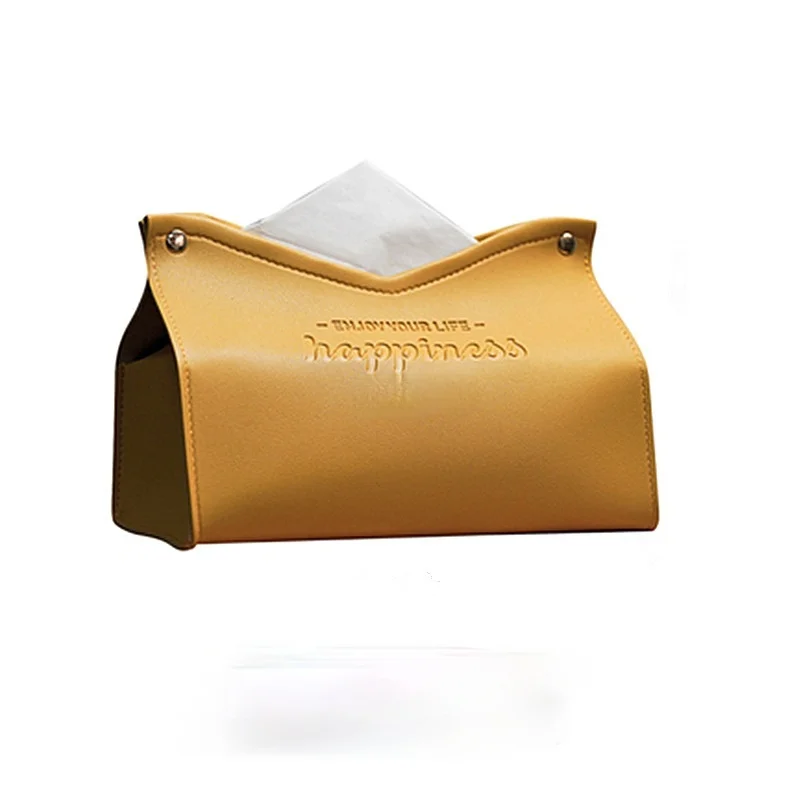 

Leather Tissue Box Car Toilet Pumping box Home Living Room Decoration Bedroom Kitchen Desktop Nordic Large Storage Box