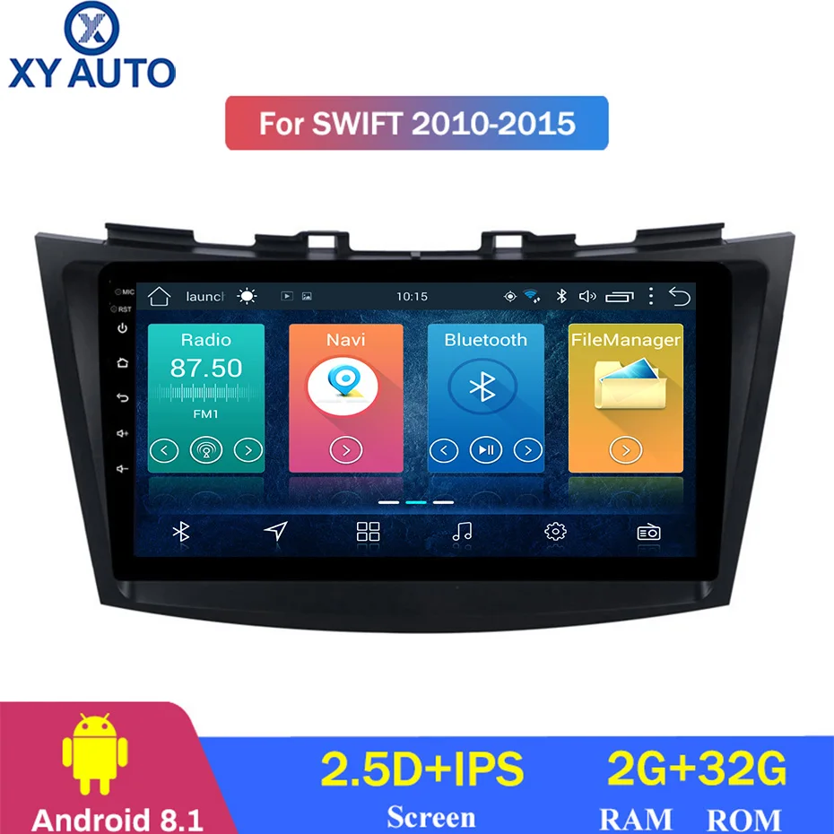 9 дюймовый 2.5D IPS HD мультисенсорный экран Android 8 1 2 Гб ОЗУ 32 ПЗУ NAVI для SUZUKI SWIFT 2010-2016 с