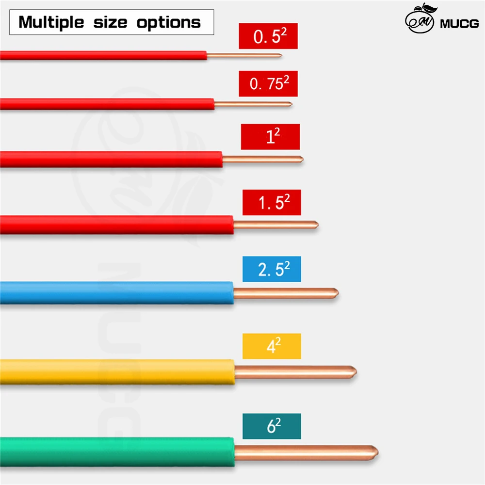 

BV Solid Single core copper wire Electrica hard cable 12v red Insulation PVC Barrel Power cord 20awg 16 14 awg wiring Bare led