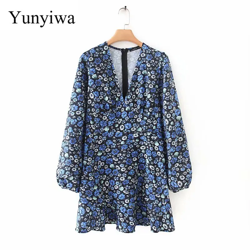 Новое Женское винтажное платье с цветочным принтом Vestidos повседневное тонкое