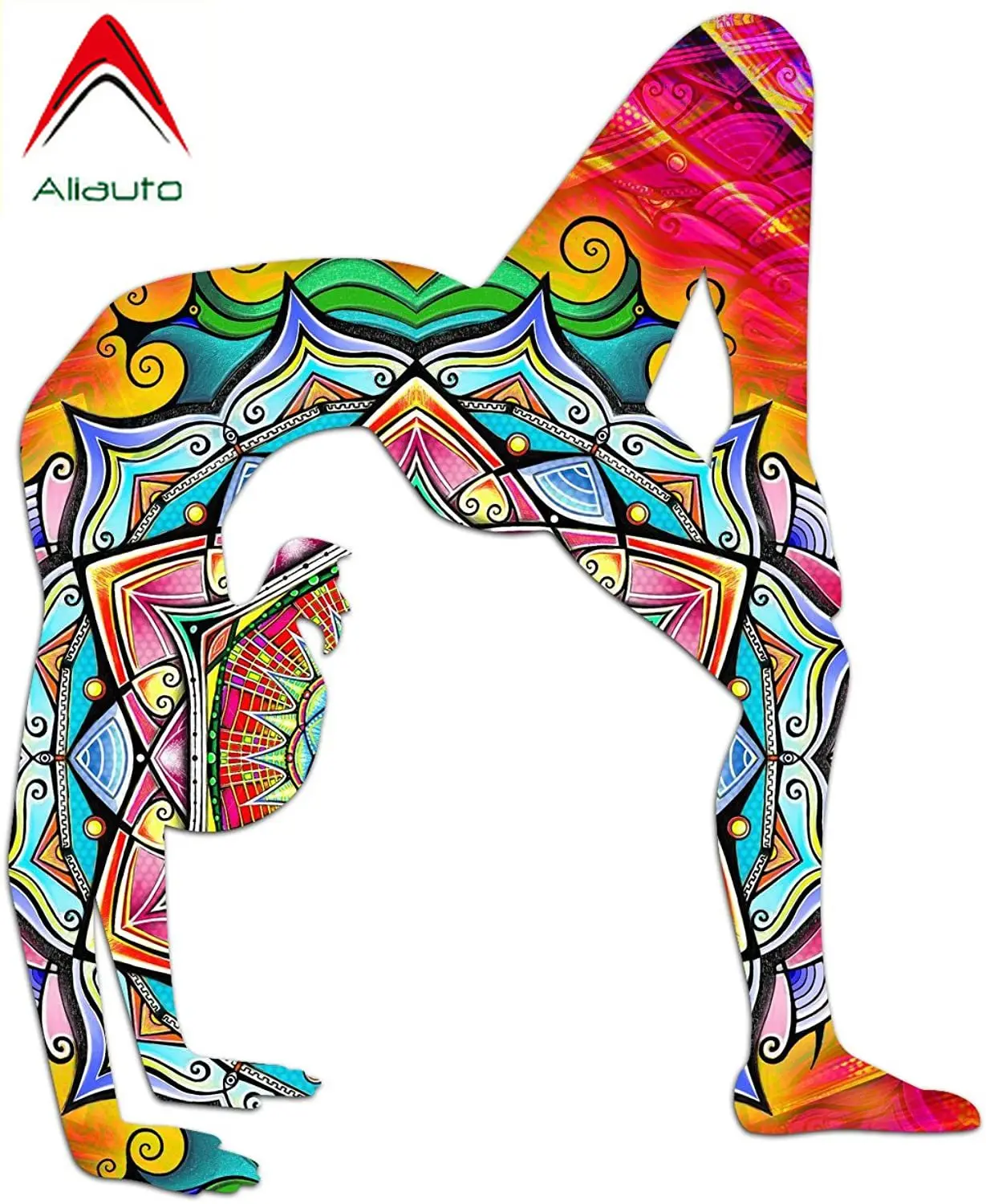 Aliauto индивидуальные наклейки в виде змеи йоги мандалы радужного силуэта цветные