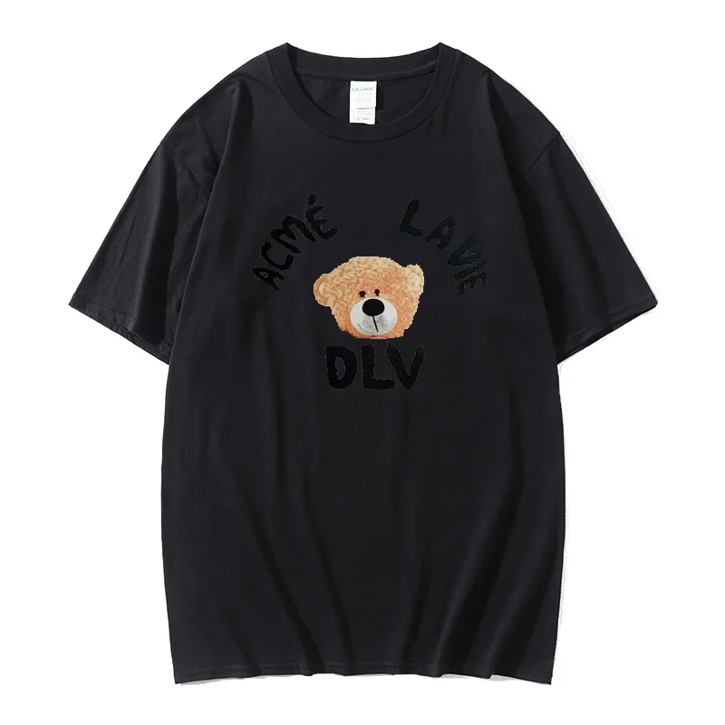 

Ader fashion men's and women's T-shirt 2021 summer fashion brand bear head printed cotton round neck men's Top Casual Short Slee