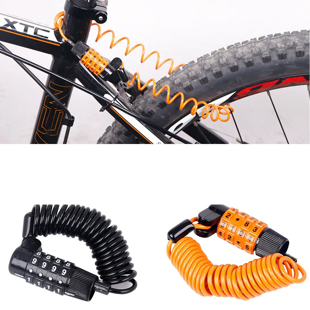 

Bicycle Wire Combination Lock Bicycle Luggage Suitcase Portable 4 Digits Coil Lock Padlock Bike Accessory