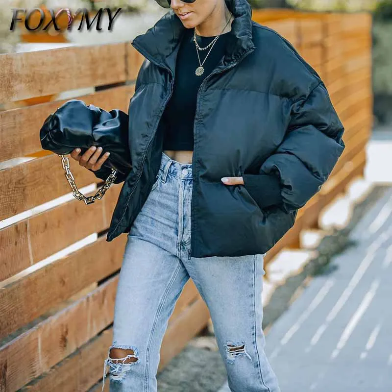 

Ladies Winter Thick Warm Short Parkas Women Fashion Black Cotton Coats Women Elegant Zipper Casual Jackets Female