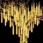 50 см Рождественская гирлянда Метеоритный Дождь 8 трубок светодиодные гирлянды Водонепроницаемая уличная декоративная лампа для праздника свадьбы дерева