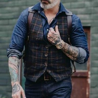 2021 spring and autumn mens brand new hot british style european and american plaid vest mens wholesale