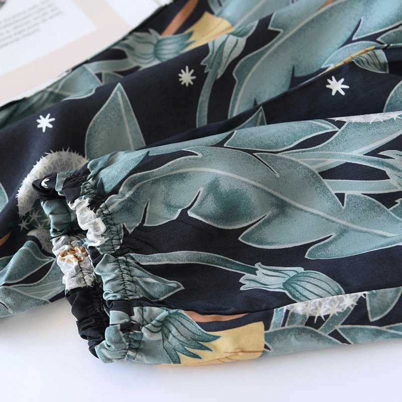 

2021 New Pattern Women's Long Pajama Pants Spring and Autumn Printed Sleep Pants Comfortable Breathable Homewear
