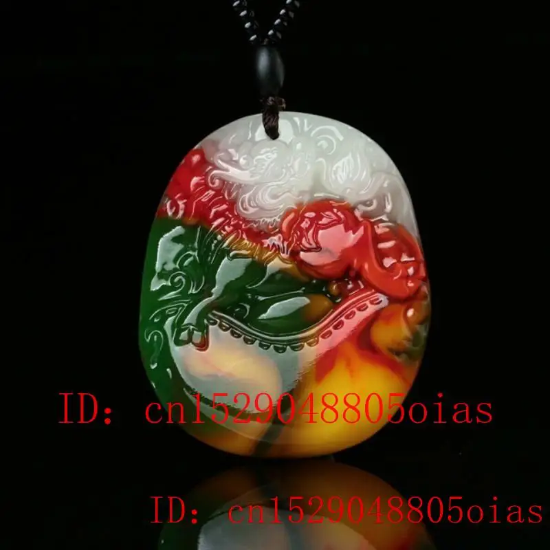 Натуральный цвет Нефритовый камень кулон дракона Китайский жадеит Ювелирное