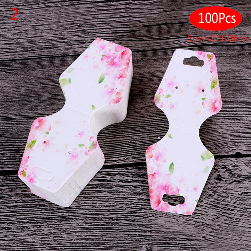 

100 Pcs Printing Necklace Cards Bracelet Bracelet Jewelry Display Hang Tags Paper
