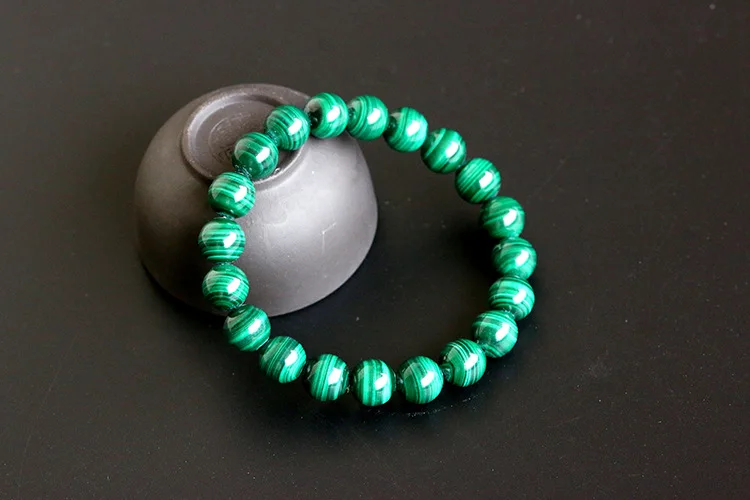

Natural Malachite Round Bead Bracelet 6a5a Striped Clear Malachite Bracelet Jewelry Factory Malachite