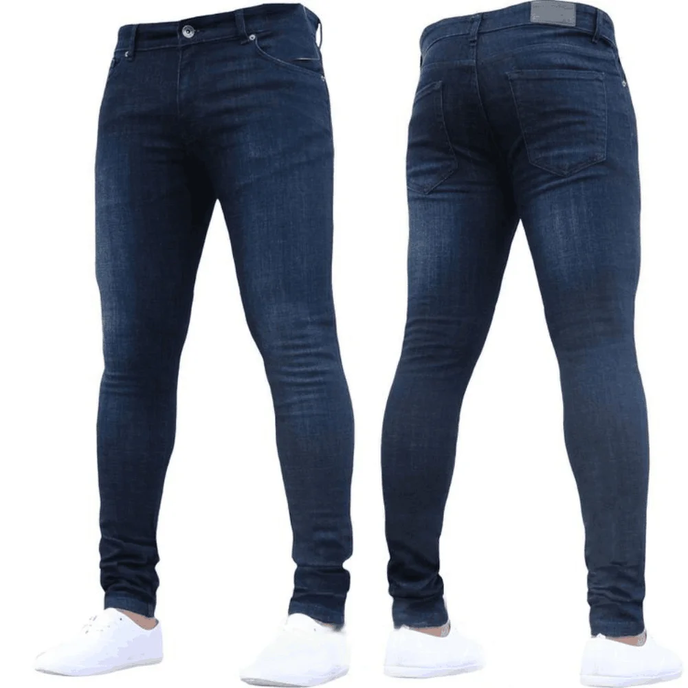 

2021 New Men's Jeans Classic Style Business Casual Advanced Stretch Regular Fit Denim Trousers Blue Pants Male