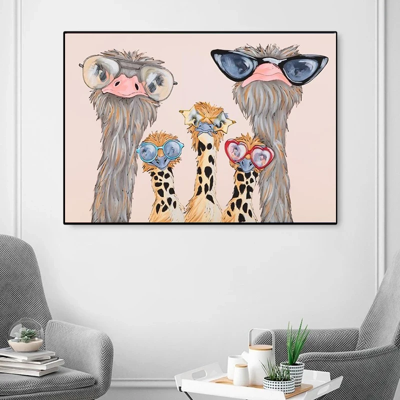 Абстрактные современные Страусиные картины на холсте фотообои и принты