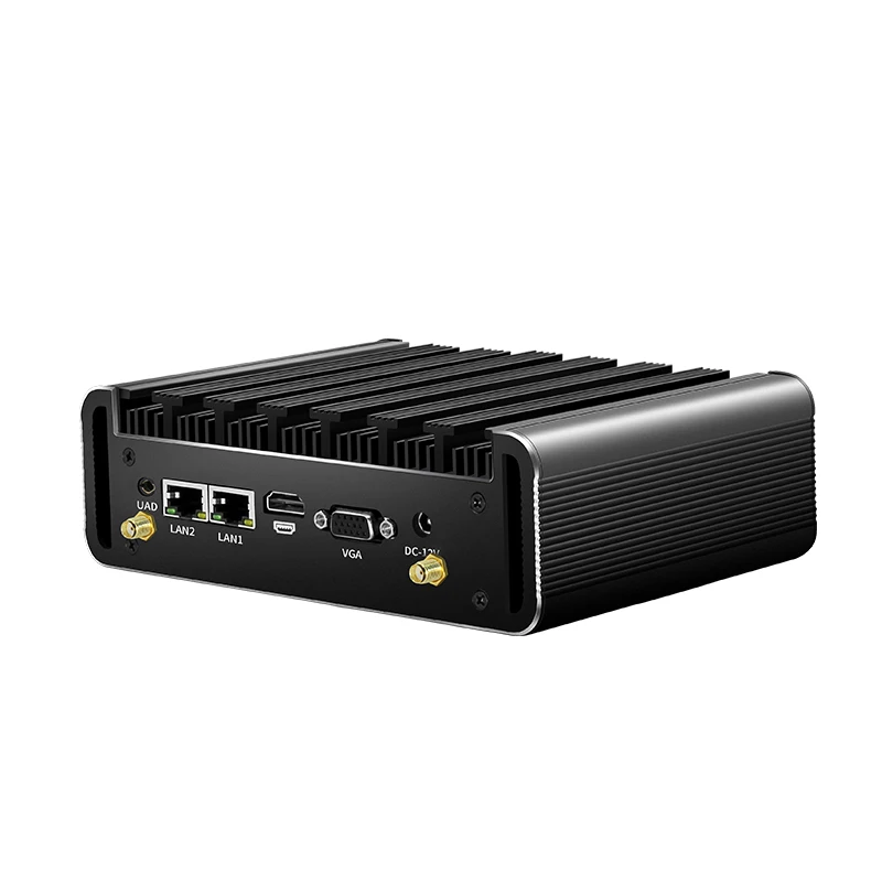 Безвентиляторный мини ПК Intel Core Φ двойной Ethernet 2x RS232 HDMI VGA видеовыход Wi Fi поддержка