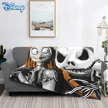 Disney Manta de felpa con estampado de pesadilla antes de Navidad para adultos, colcha de franela de Sherpa cálida, manta para sofá y cama (4)