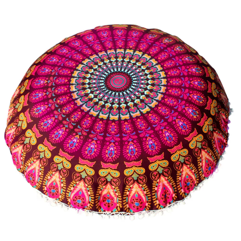 C Indian Mandala Floor Pillows Round Bohemian Cushion Cover Case Color Textile Pillow floor mats Home decoration j30 | Дом и сад