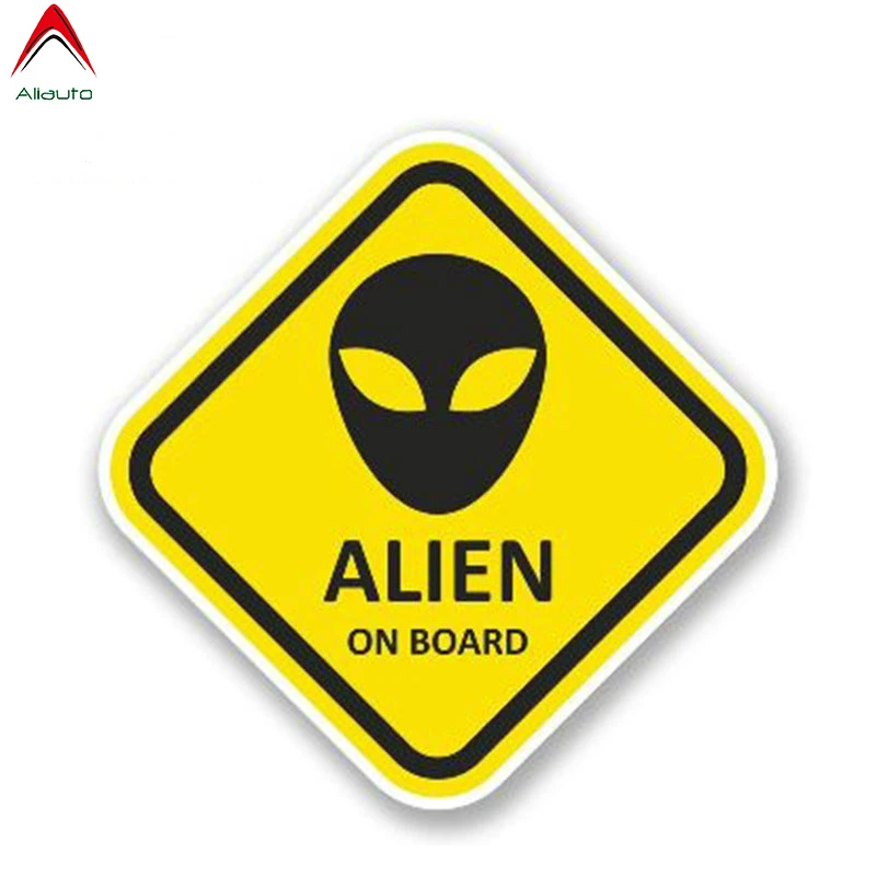 

Aliauto Warning Car Sticker Alien on Board Vinyl Decal Waterproof Automobiles Motorcycles Bumper Accessories,13cm*13cm