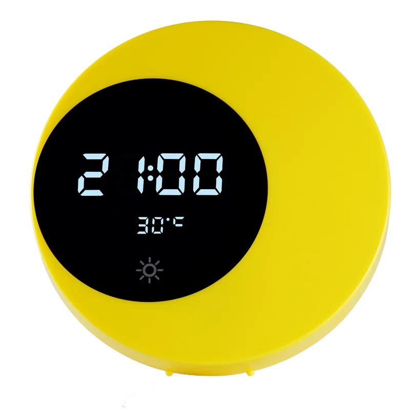 

LCD Digital Alarm Clock Temperature Display Night Light Voice Control Clock Modern Design Electronic Clock Table Decor