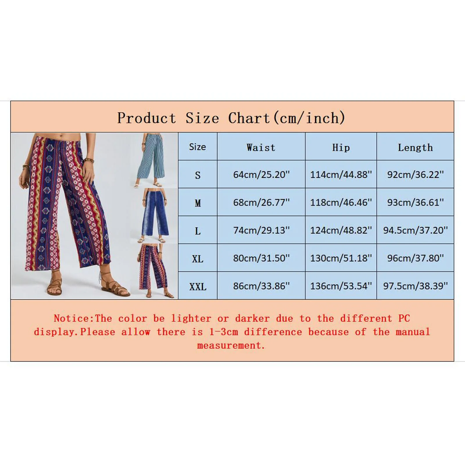 

High Waist Women Trousers Loose Striped Printed Wide Leg Pants Casual Newchic Design Elastic Waist Loose Straight Female Pants