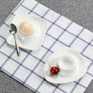 2pcs white ceramic egg cup creative breakfast egg holder practical egg stand egg rack square egg shaped kitchen gadgets egg mold free global shipping
