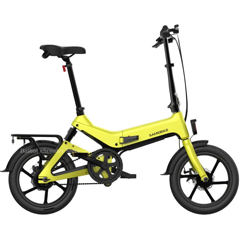 Yellow 16 дюймов SAMEBIKE JG 7186 E скутер е-байка 36В два колеса электрические велосипеды 250 Вт складной Портативный двухколесные электрические скутеры для взрослых Для женщин - Цвет: Yellow