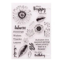 1pc sunflower transparent clear silicone stamp seal diy scrapbook rubber stamping coloring embossing diary decoration reusable
