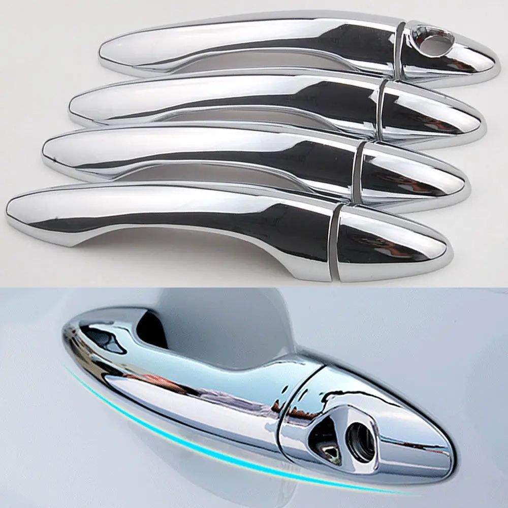 Новинка 8 шт./компл. хромированная дверная ручка для автомобиля накладка с