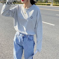 t shirt womens summer long sleeved korean version of the simple classic basic tee oversized student shirt womens colorful