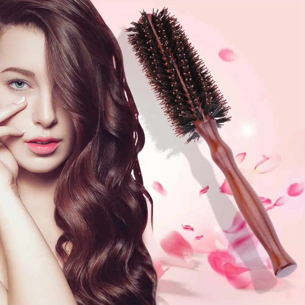 Щетка для волос с натуральной щетиной кабана массажная расческа Антистатическая