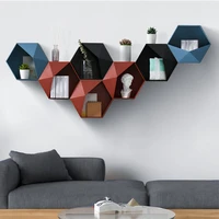 hexagon wall mounted shelves bathroom shelf wall decoration decorative hanging display for collectibles photos frames plants
