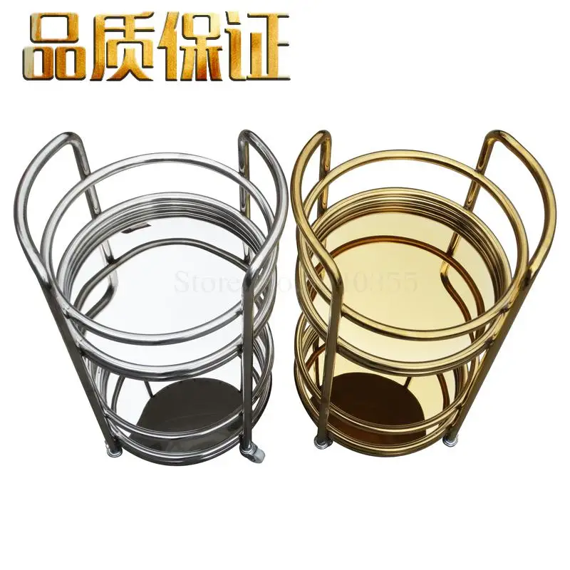 Двухслойная Стальная Круглая тележка для доставки чая ресторанов и отелей