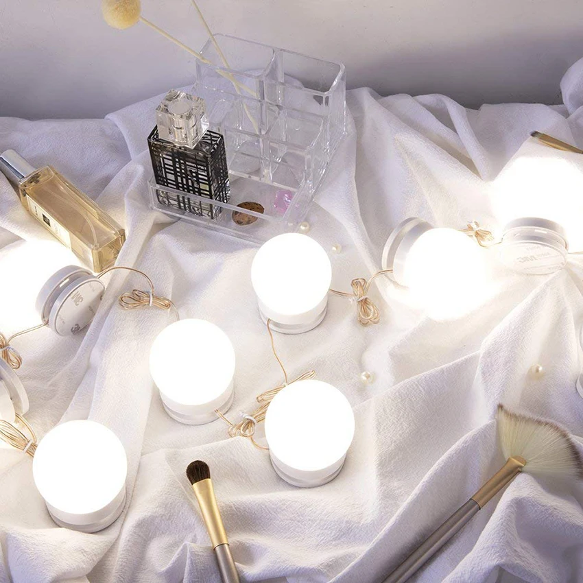 

Hollywood Style Makeup Mirror Vanity LED Light Bulbs Dimmable Comestic LED Makeup Mirror light String For Dressing Desk Table
