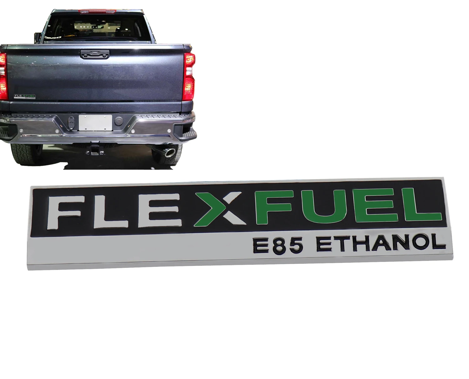 Хромовое гибкое топливо E85 этанол для Escalade Yukon крыло крышка багажника эмблема