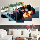 5 панелей Формула 1 F1 Ferrari Vettel Raikkonen плакаты декоративный холст настенные картины украшение для гостиной домашний декор