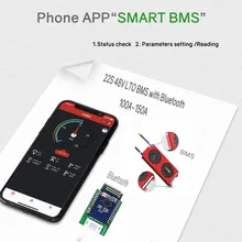 LTO BMS 22S 48V 100A150A  Bluetooth phone APP RS485 CAN NTC UART for Lithium titanate Battery 2.3V2.4V connected in 22 series