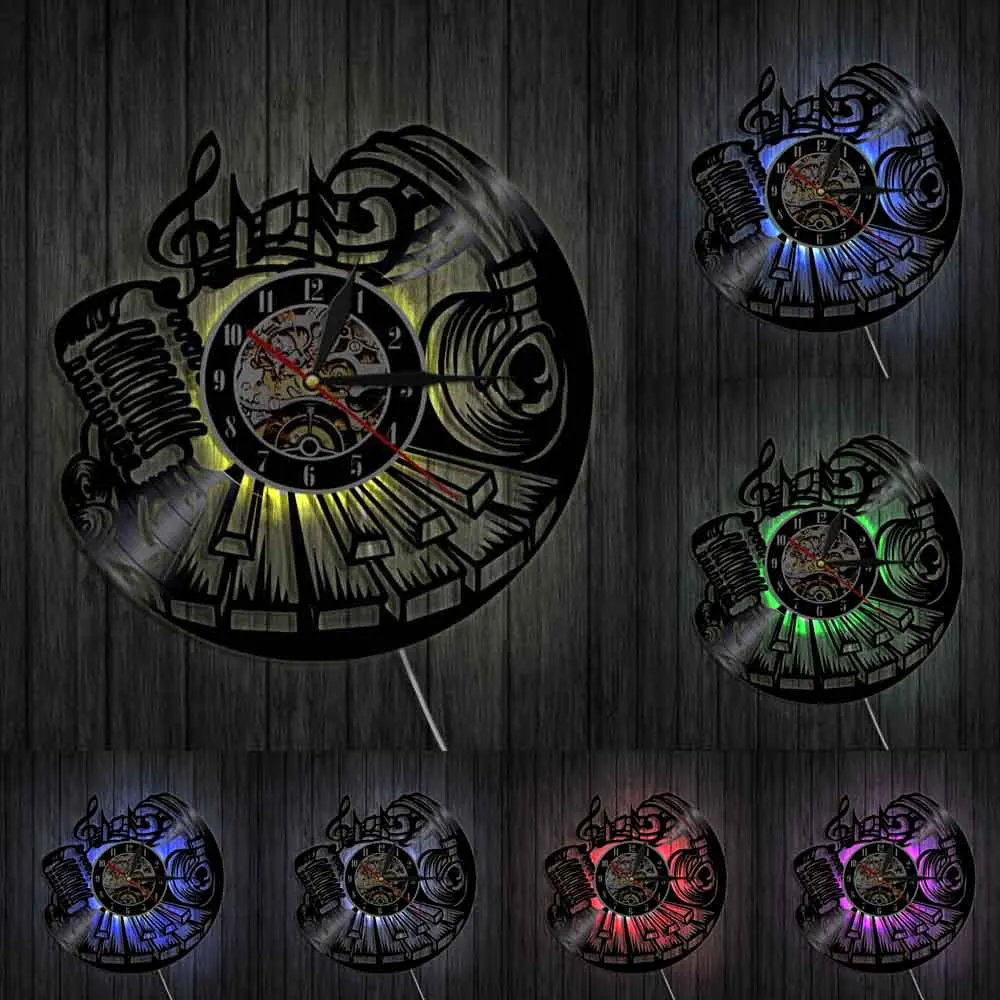 Музыкальные настенные часы с виниловой пластиной музыкальный инструмент