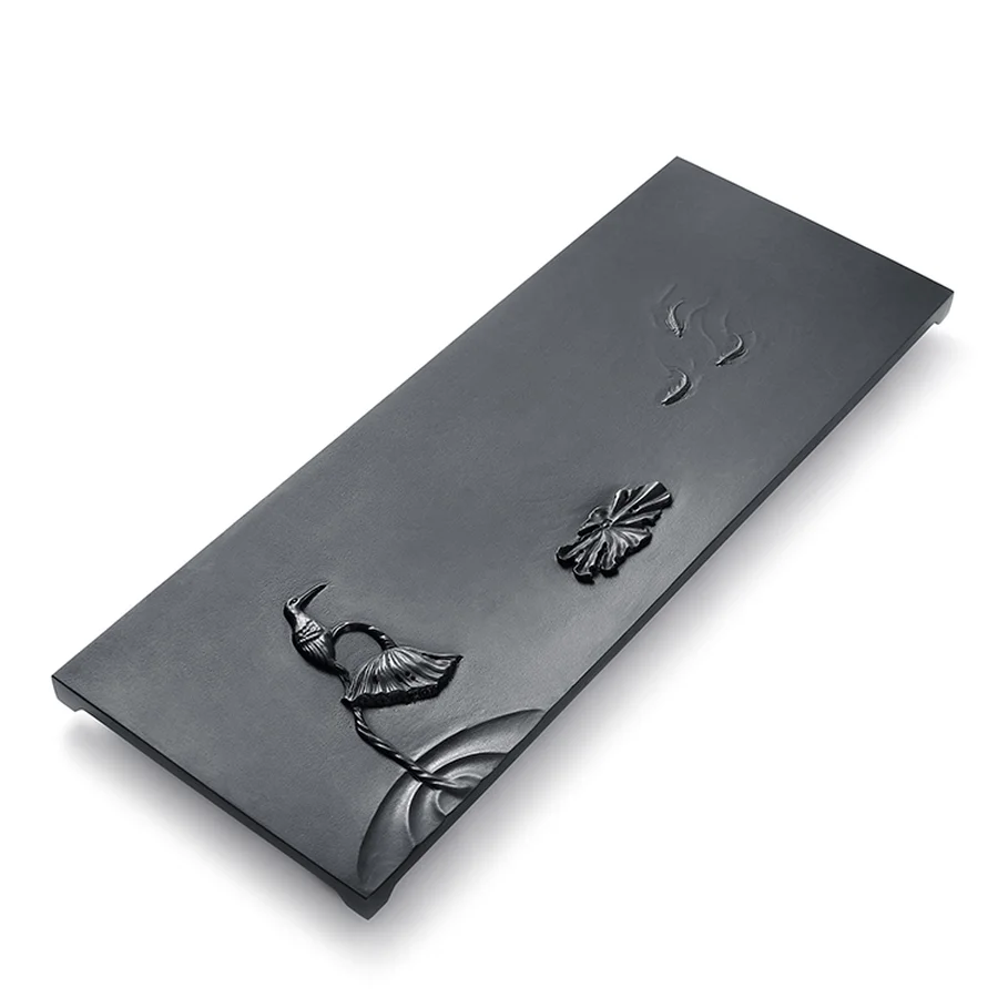 Drain Black Stone Tray Creative Art Chinese Handmad Large Serving Tray Tea Ceremony Plateau De Service Tea Set Supplies DE50CP