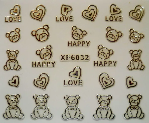 3 листа 15 Тип брендовые 3D наклейки для ногтей дизайн макияж вода тату Маникюр