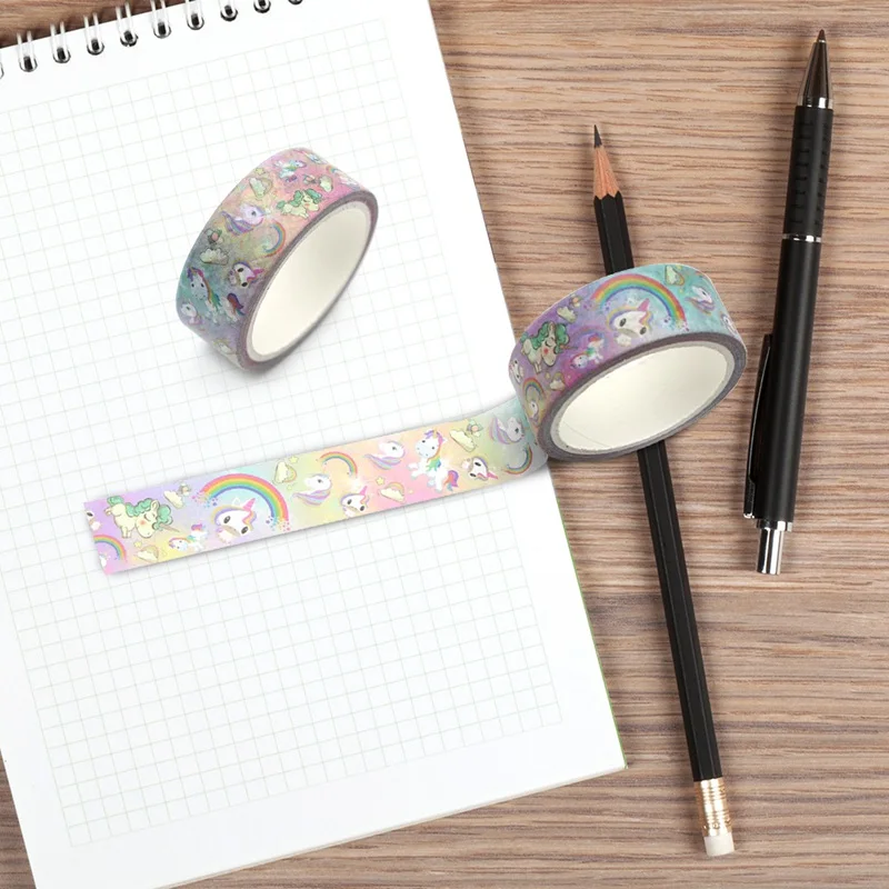 

1pc Masking Washi Tape Paper Collection Unicorn Corgi Cat for DIY Crafts Scrapbooking Journal Planner Gift Wrapping