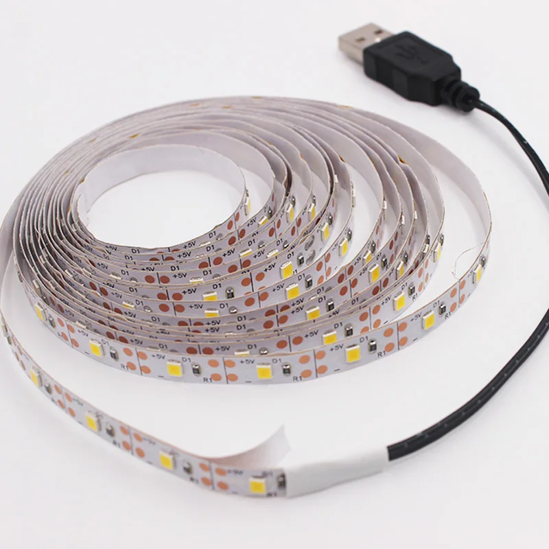 USB Светодиодные ленты светильник 5V 2835 RGB без Водонепроницаемый 0 5 м-1 м-2M-3M-4M-5M Bluetooth