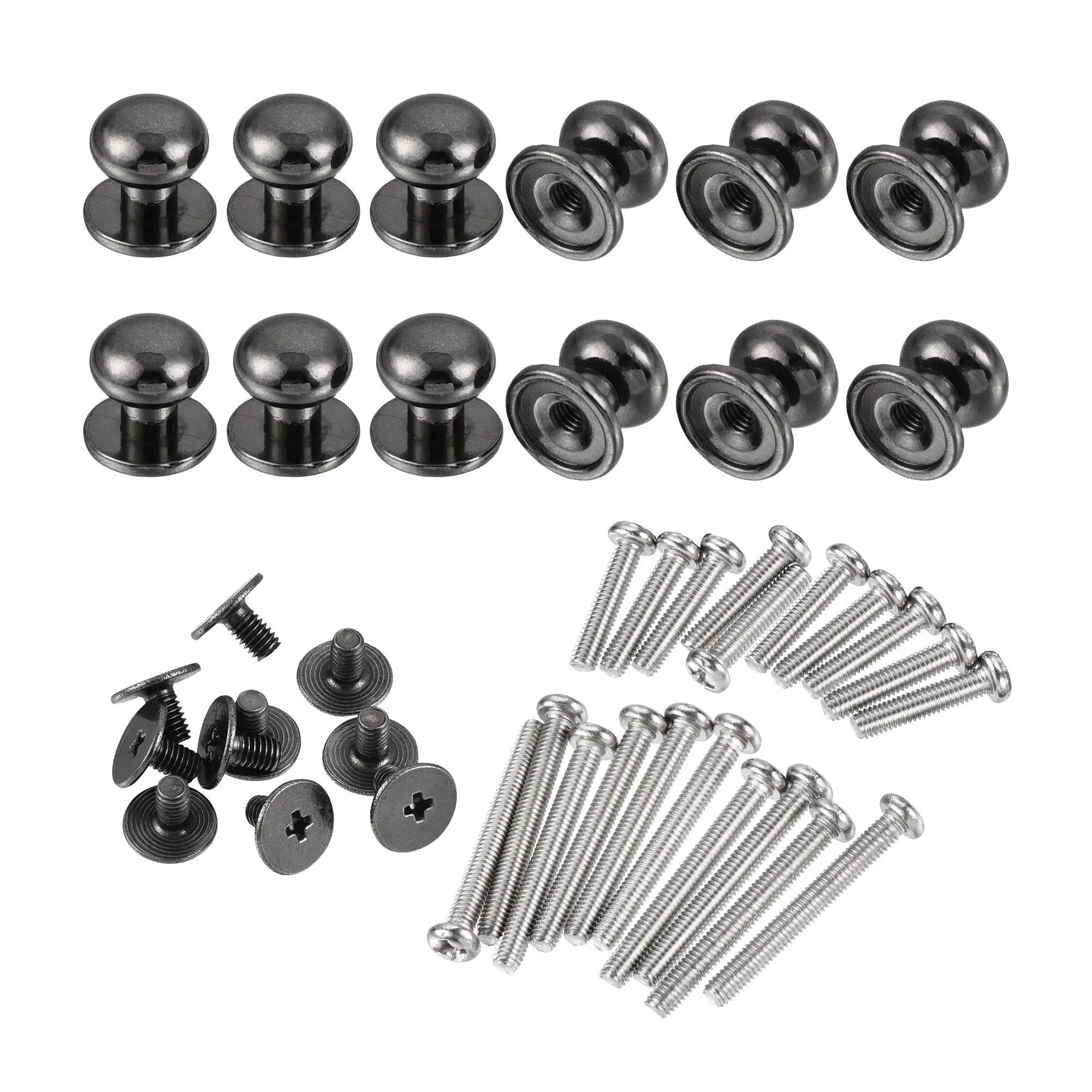 

Uxcell 9mm Head Dia. Round Knobs Pull Handle 10pcs Zinc Alloy for Drawer Pulls Gift Box Cabinet Door Knob with Screws, Black