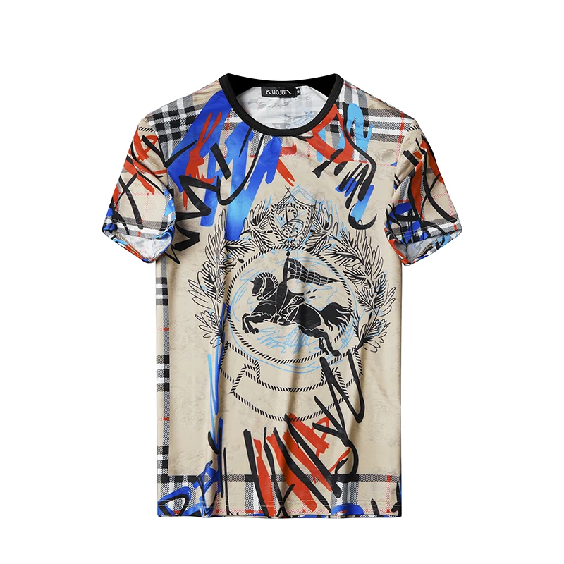 

High Quality 2021 Summer T Shirt Men Short Sleeve Breathable Tee Tops Big Size 7XL Printing Casual T-Shirt Brand Men Clothing