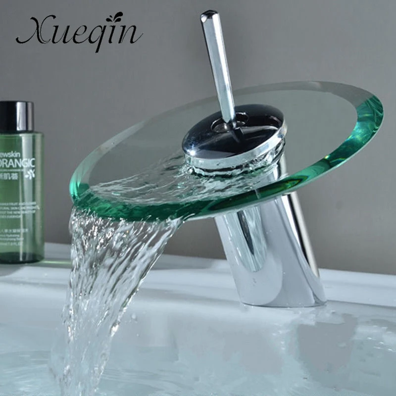 Ванная комната Водопад раковина смеситель кран хром полированное стекло со