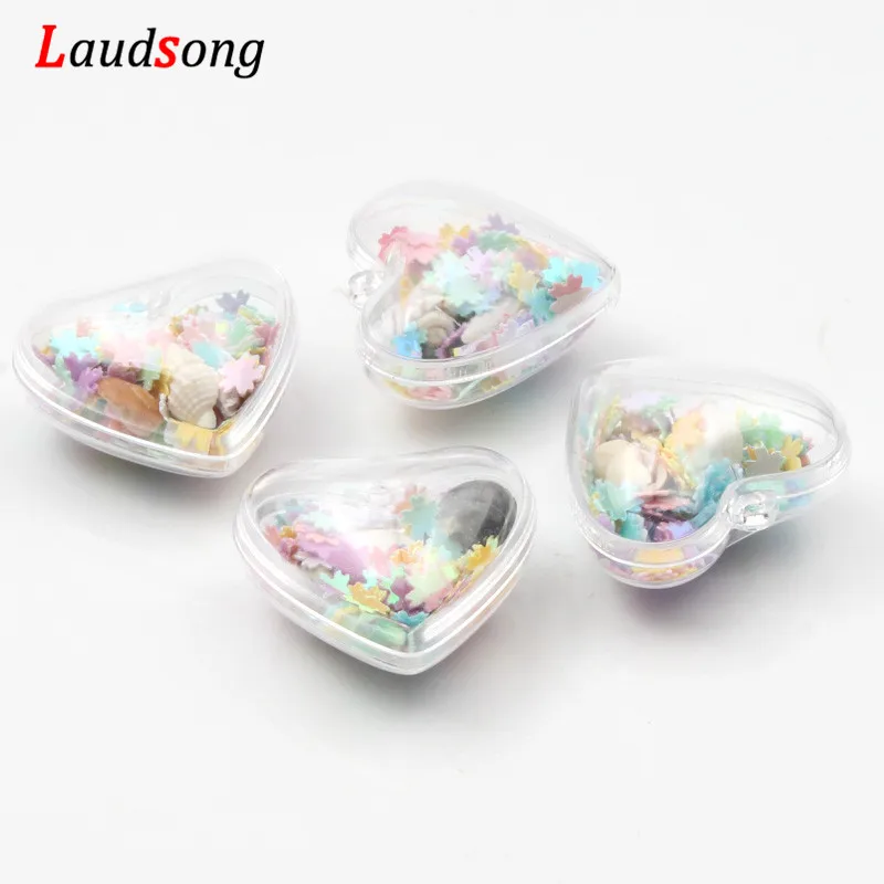 5 шт. блестящие подвески в виде сердечек цветов ракушек подвесок для браслетов